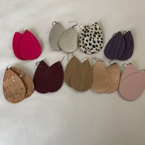 Lot of nickel and suede leather earrings